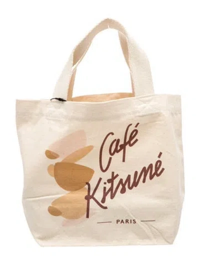 Pre-owned Maison Kitsuné Canvas Tote W/ Tags In Neutral