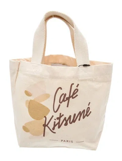 Pre-owned Maison Kitsuné Canvas Tote W/ Tags In Neutral