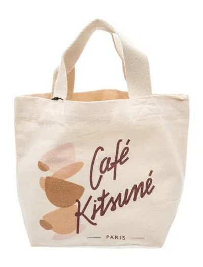 Pre-owned Maison Kitsuné Canvas Tote W/ Tags In Neutral