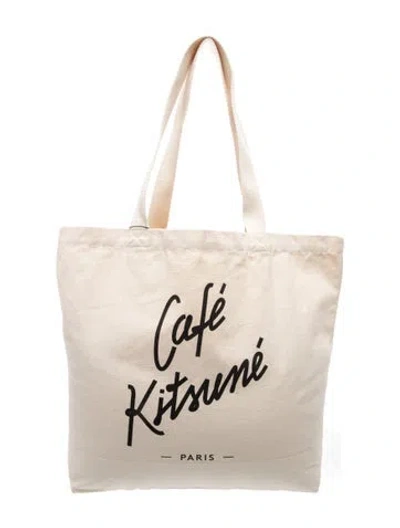 Pre-owned Maison Kitsuné Canvas Tote W/ Tags In Neutral