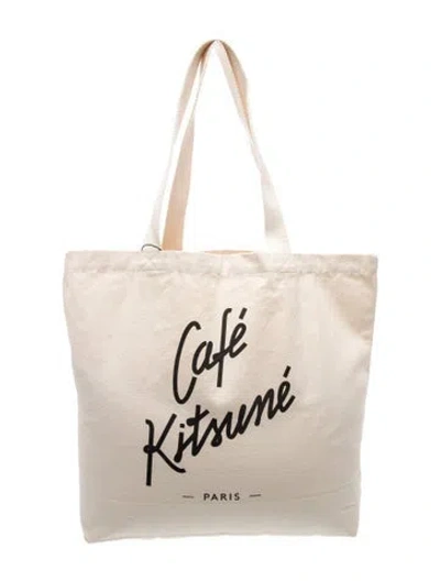 Pre-owned Maison Kitsuné Canvas Tote W/ Tags In Neutral