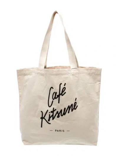 Pre-owned Maison Kitsuné Canvas Tote W/ Tags In Neutral