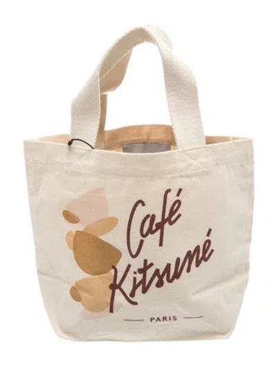 Pre-owned Maison Kitsuné Canvas Tote W/ Tags In Neutral