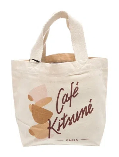 Pre-owned Maison Kitsuné Canvas Tote W/ Tags In Neutral