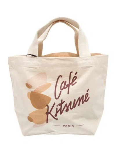 Pre-owned Maison Kitsuné Canvas Tote W/ Tags In Neutral