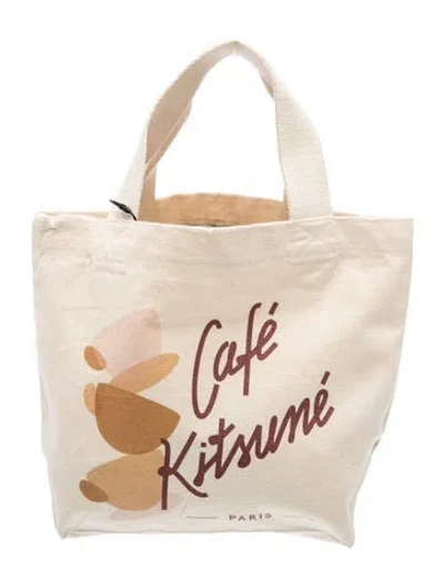 Pre-owned Maison Kitsuné Canvas Tote W/ Tags In Neutral