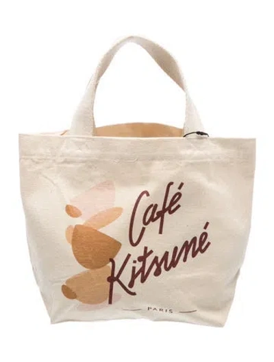 Pre-owned Maison Kitsuné Canvas Tote W/ Tags In Neutral