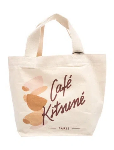 Pre-owned Maison Kitsuné Canvas Tote W/ Tags In Neutral