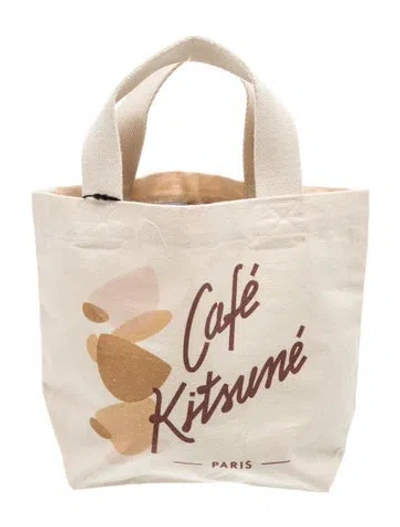 Pre-owned Maison Kitsuné Canvas Tote W/ Tags In Neutral