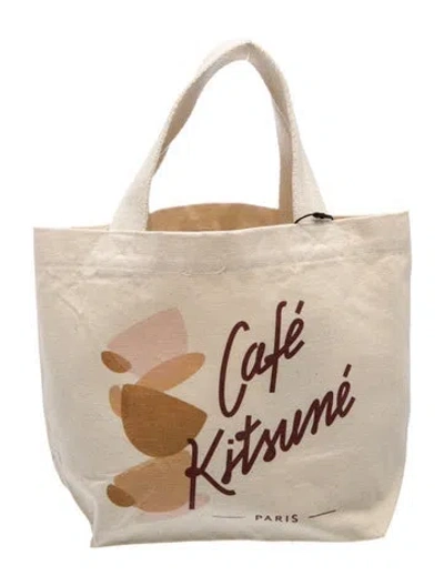 Pre-owned Maison Kitsuné Canvas Tote W/ Tags In Neutral
