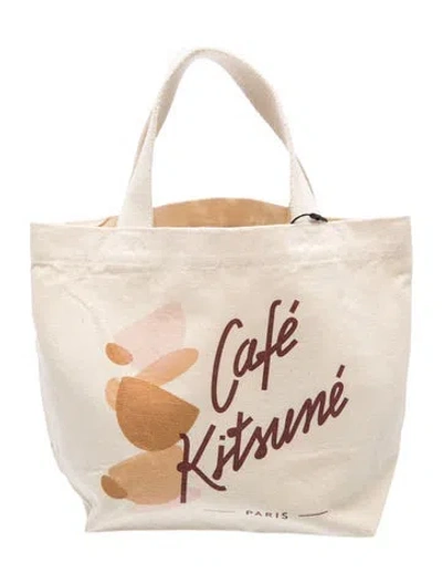 Pre-owned Maison Kitsuné Canvas Tote W/ Tags In Neutral