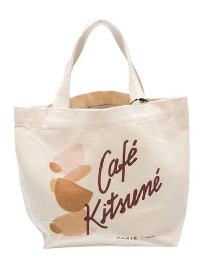 Pre-owned Maison Kitsuné Canvas Tote W/ Tags In Neutral
