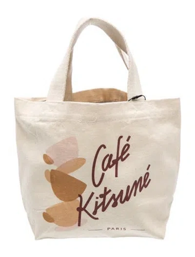 Pre-owned Maison Kitsuné Canvas Tote W/ Tags In Neutral