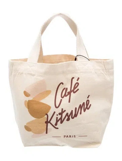 Pre-owned Maison Kitsuné Canvas Tote W/ Tags In Neutral