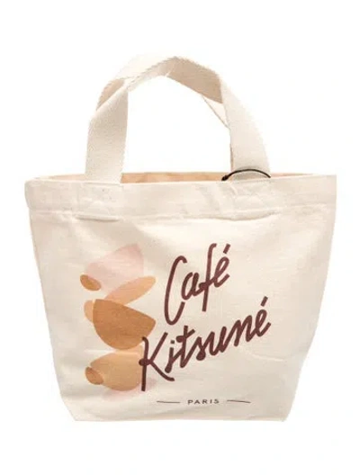 Pre-owned Maison Kitsuné Canvas Tote W/ Tags In Neutral