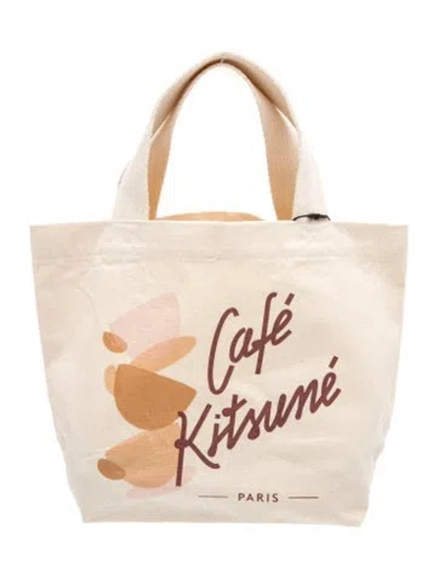 Pre-owned Maison Kitsuné Canvas Tote W/ Tags In Neutral