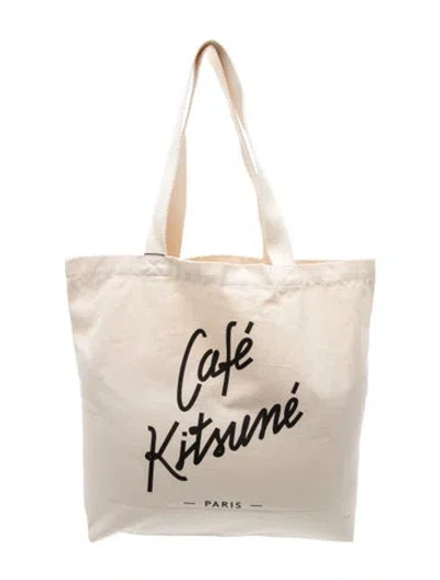 Pre-owned Maison Kitsuné Canvas Tote W/ Tags In Neutral