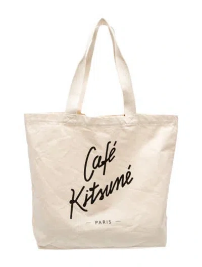 Pre-owned Maison Kitsuné Canvas Tote W/ Tags In Neutral