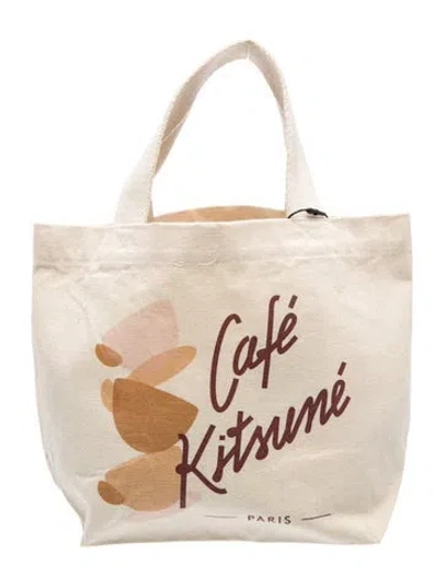 Pre-owned Maison Kitsuné Canvas Tote W/ Tags In Neutral