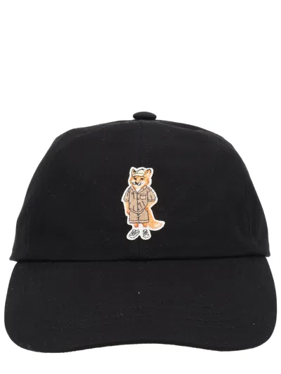 Maison Kitsuné Black Cotton Hat