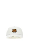 Maison Kitsuné White Baseball Cap With Logo Embroidery On The Front And Logo Lettering On The Rear In Gray