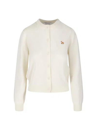 Maison Kitsuné Cardigan "baby Fox" In White