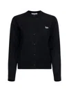 Maison Kitsuné "baby Fox Patch" Cardigan In Black