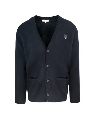 Maison Kitsuné Cardigan Bold Fox Head Patch  Nero In P199