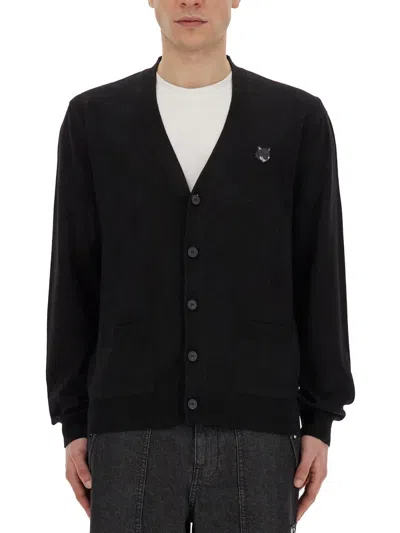 Maison Kitsuné Cardigan Con Patch Fox In Black