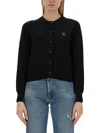 Maison Kitsuné Bold Fox Head Patch Regular Cardigan In Black