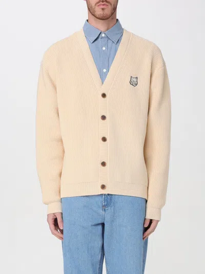 Maison Kitsuné Bold Fox Head Patch Comfort Ribbed Cardigan Paper In White