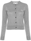 Maison Kitsuné Cropped Wool Cardigan With Ribbed Cuffs And Hem