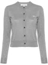 Maison Kitsuné Grey Cardigan With Baby Fox Patch Knitwear Grey In Grey