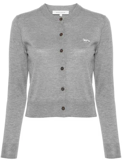 MAISON KITSUNÉ CARDIGAN WITH EMBROIDERY
