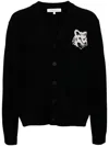 Maison Kitsuné Black Fox Head Cardigan With Buttons Closure