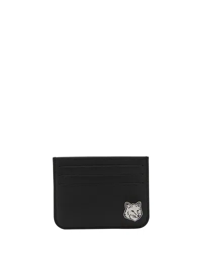 Maison Kitsuné Black Leather Card Holder