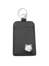 Maison Kitsuné Black Leather Card Holder In Black