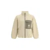 Maison Kitsuné Casual Fleece Zipped Jacket Clothing In Neutral