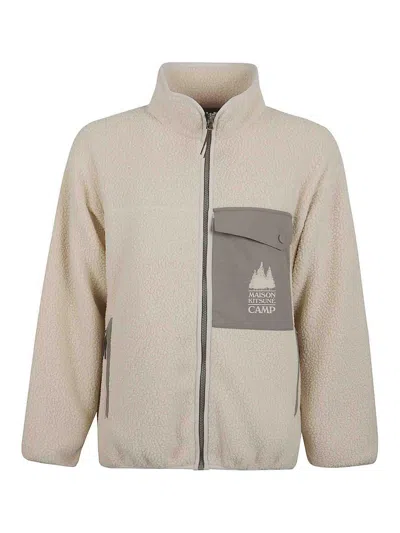 Maison Kitsuné Casual Fleece Zipped Jacket In Neutral