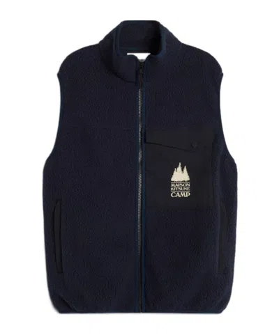 Maison Kitsuné Casual Fleece Sleeveless Vest In Blue