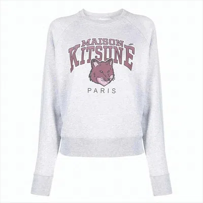 Maison Kitsuné Casual Graphic Print Sweatshirt With Fox Head Design In White