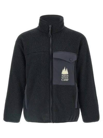 Maison Kitsuné Casual Puffer Jackets Blue In Multi