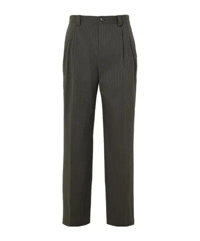 Maison Kitsuné Casual Pants With Belt Loops In Green