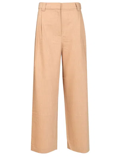 Maison Kitsuné Casual Tailored Trousers Beige In Sand