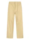 Maison Kitsuné Casual Trousers In Beige Cotton In Yellow