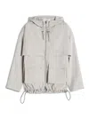 Maison Kitsuné Hooded Zipped Windbreaker Clothing In Gray