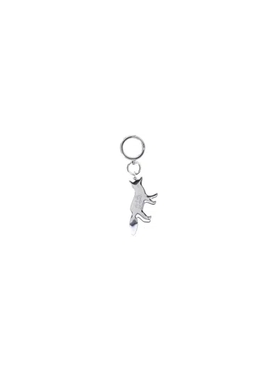 Maison Kitsuné Charm Keychain "profile Fox" In Silver