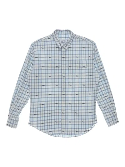 Maison Kitsuné Check-print Long-sleeve Shirt In Neutral
