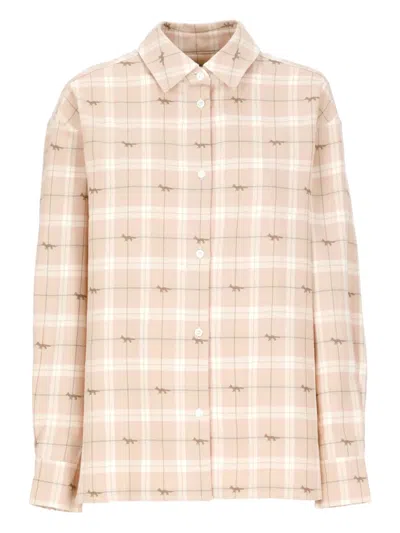 MAISON KITSUNÉ CHECKED COTTON SHIRT