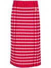 Maison Kitsuné Checked Knitted Skirt In Pink